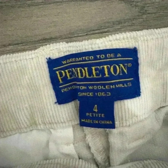 Pendleton Women’s Size 4 Cream/Tan Cotton Corduroy  Straight Leg Pants - Picture 8 of 8